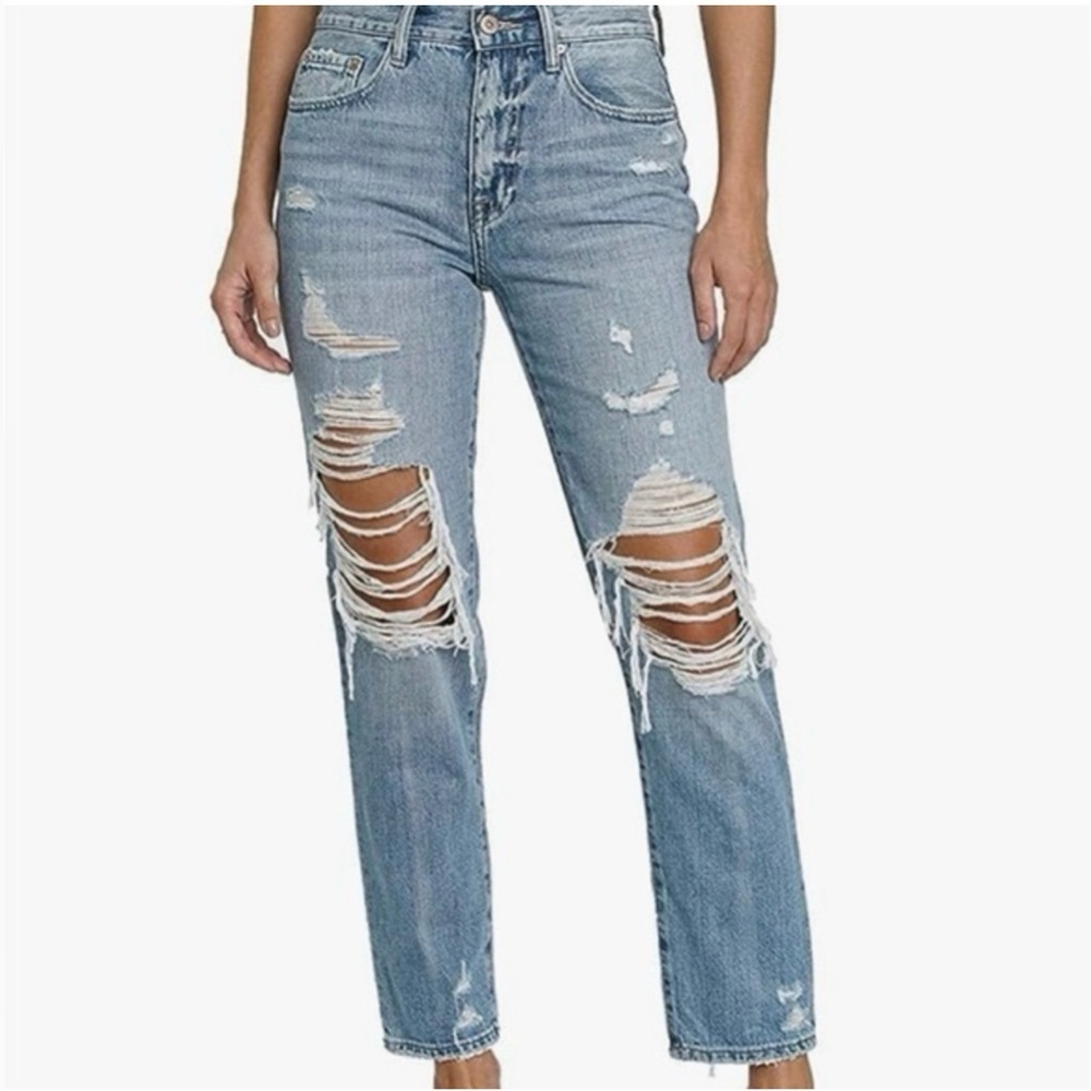 Pistola Presley “Rock or Bust” wash High Rise Relaxed Roller Jean-SZ 24